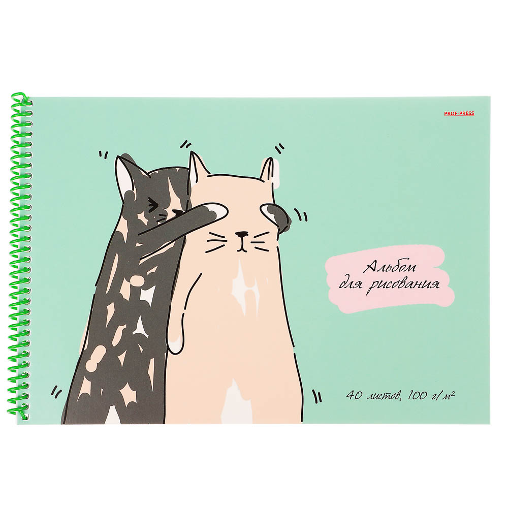 Альбом для рисования A4 40л., офсет 100г/м2, обл.картон, спираль, микс - #15