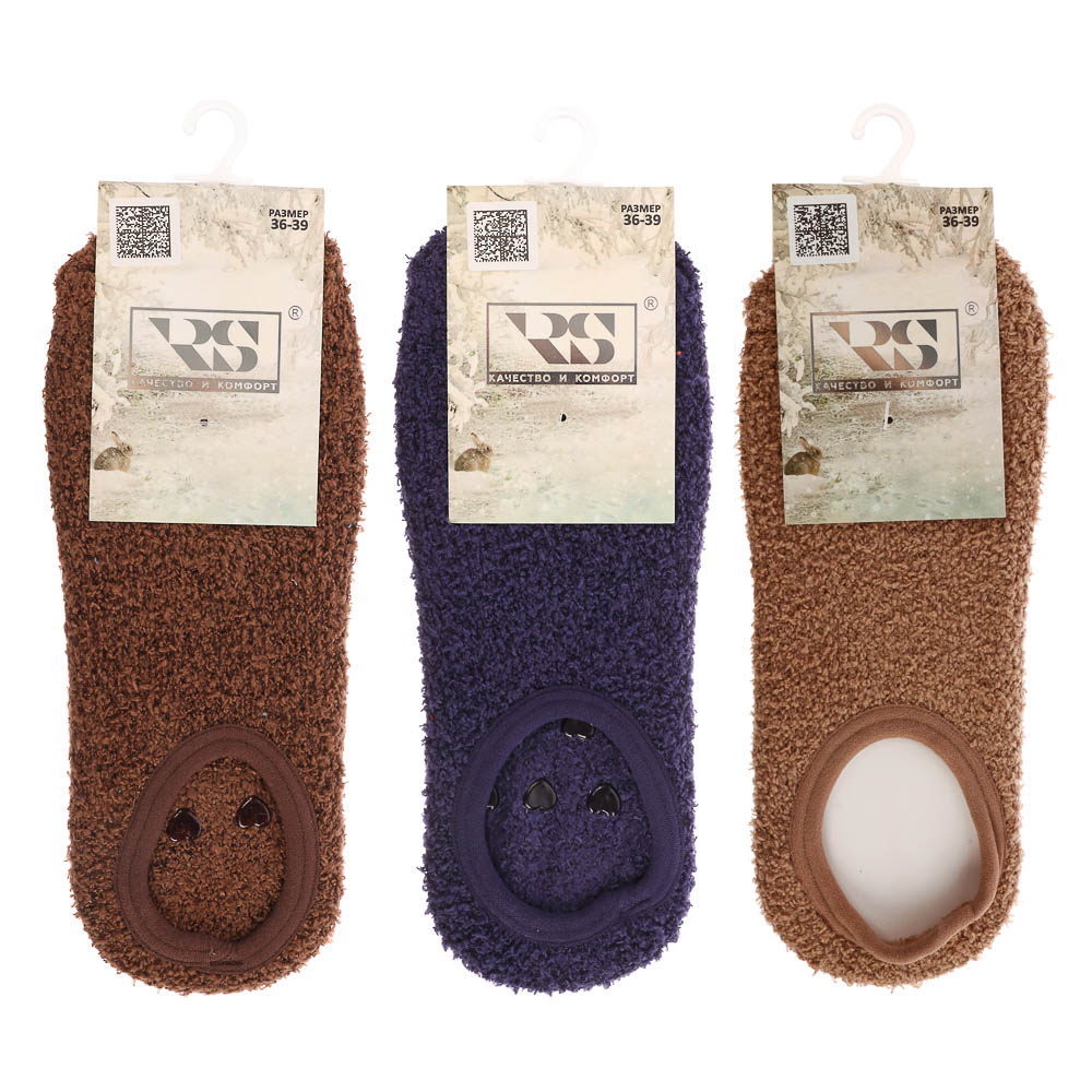 Носки укороченные с нескользящей подошвой, тм RS, 98% полиэстер, 2% спандекс, р. 36-39, RSC1-3 - #6