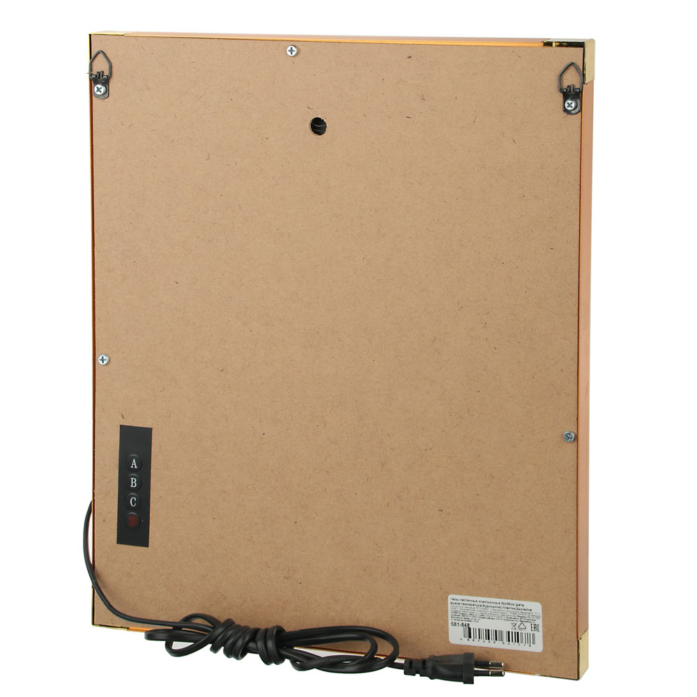 Часы настенные электронные 32х38см (дата, время, температура, будильник), пластик, 2 дизайна - #4