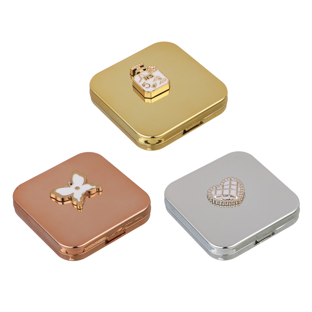 ЮНИLOOK Мирикл Зеркало карманное складное, зум х1, х2, пластик АБС, стекло, 6,3x6,3см, 3 цвета - #1