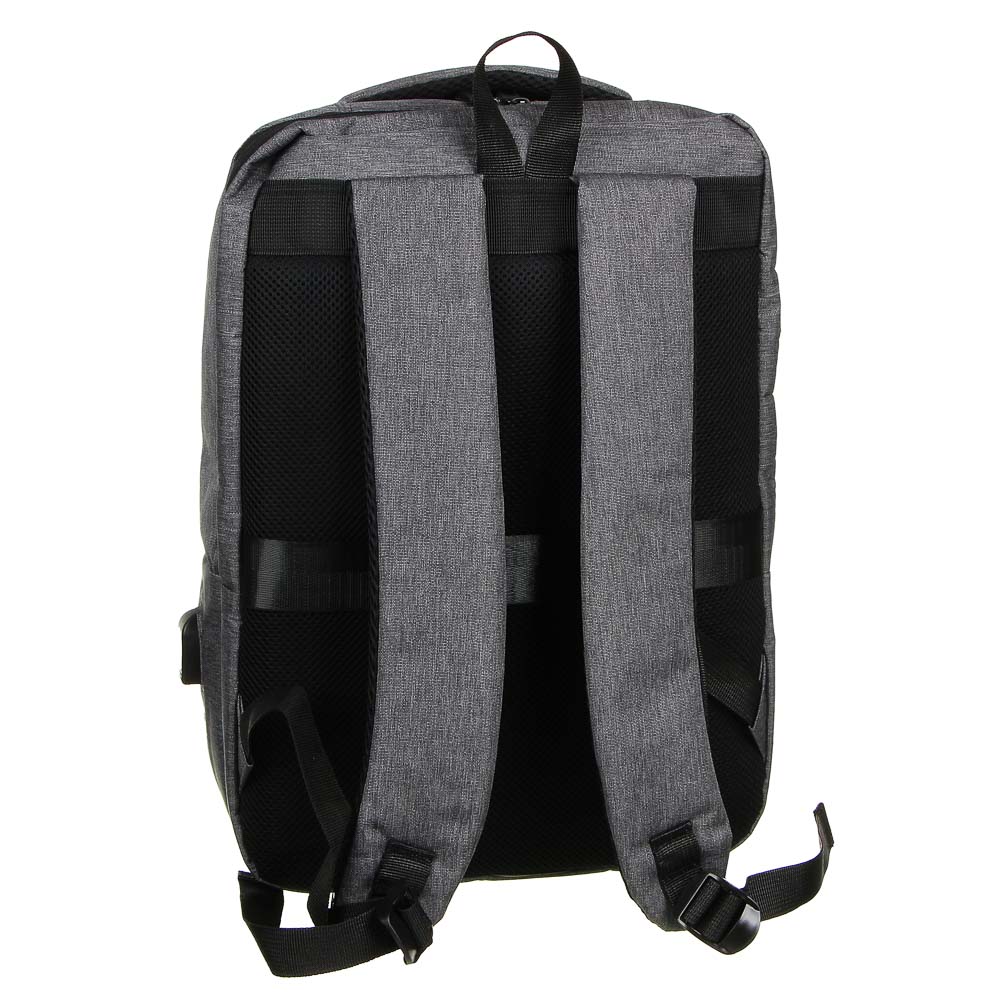 Рюкзак универсальный 42x30x13,5см, 2 отд, 1 карм., отделка прорезин.мат., USB, ПЭ под ткань,чер/сер. - #3