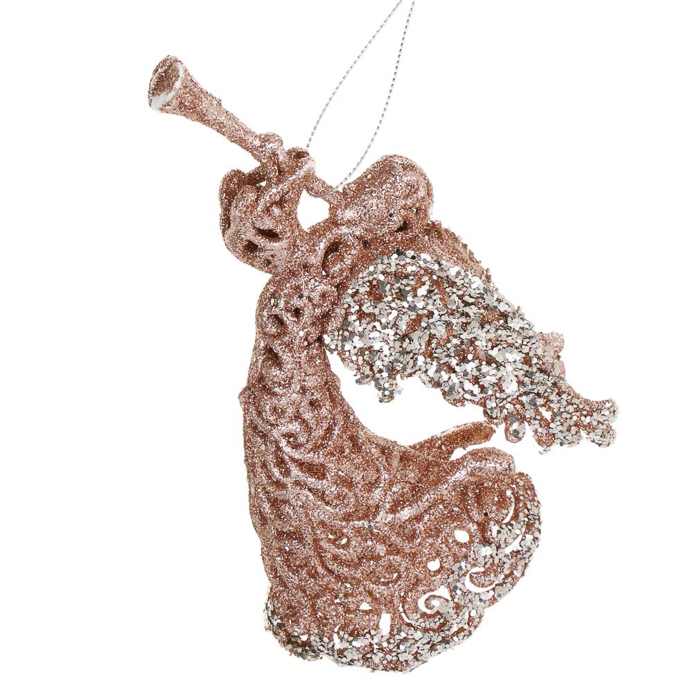 СНОУ БУМ Декоративная подвеска "Ангел" 16 см, пластик, глиттер - #2