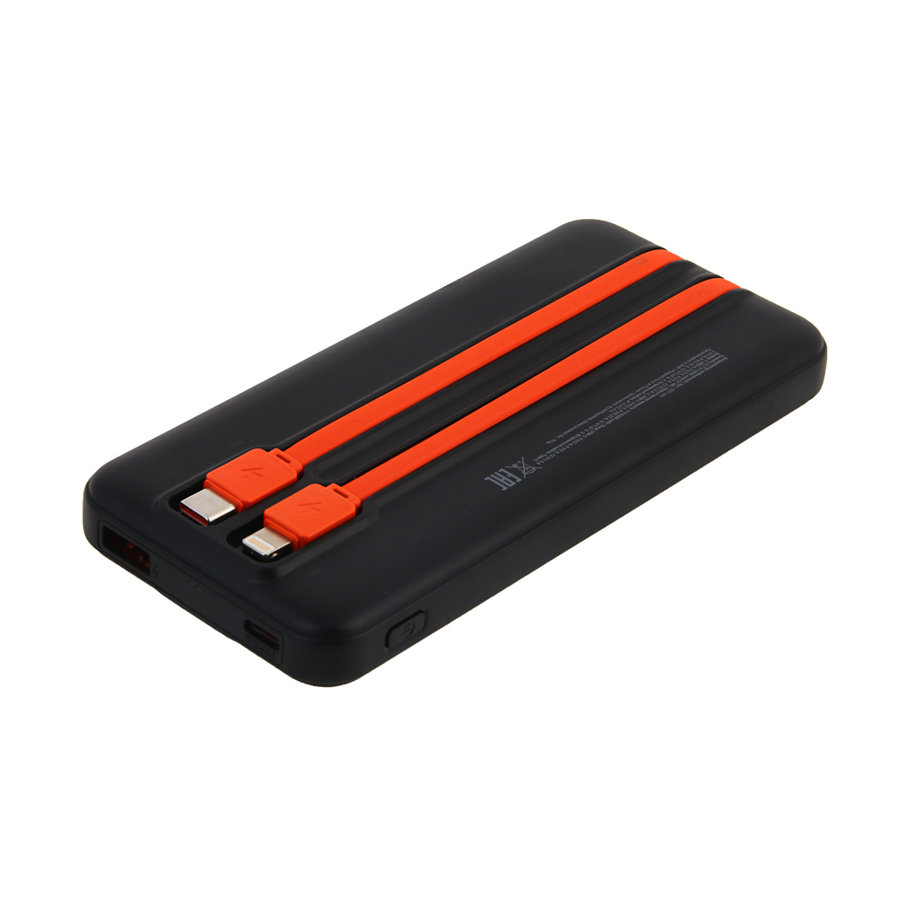 Аккумулятор мобильный BY Bolt10 10000мАч, встроен. кабели Type-C, iP, 20W, 3A, пластик, черный - #7