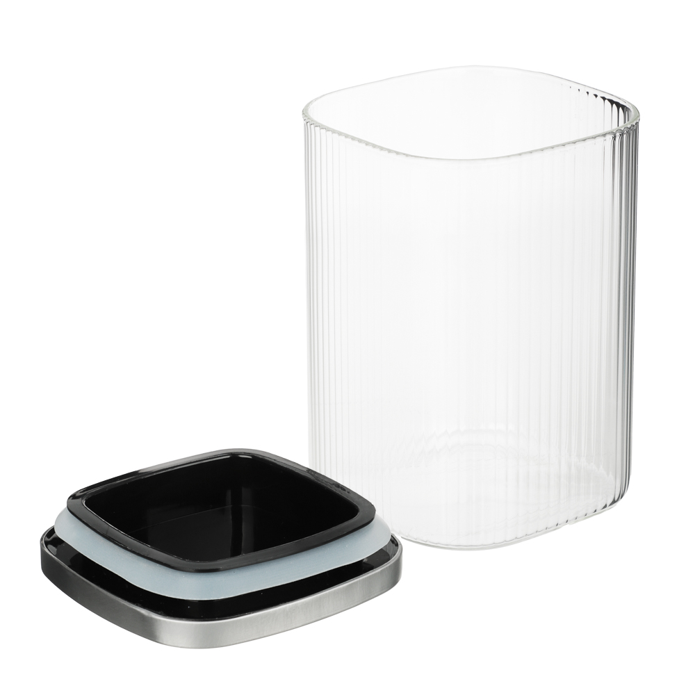 VETTA Рельеф Банка для хранения с металлической крышкой 1000мл, 14х10см, стекло - #5