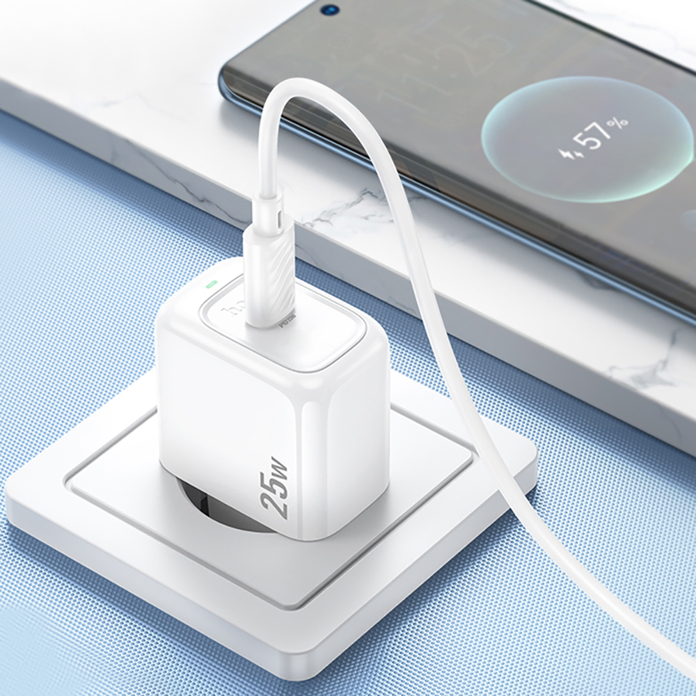 Комплект СЗУ hoco. модель CS53A, USB-C, PD25Вт, каб. C-C, белый - #9