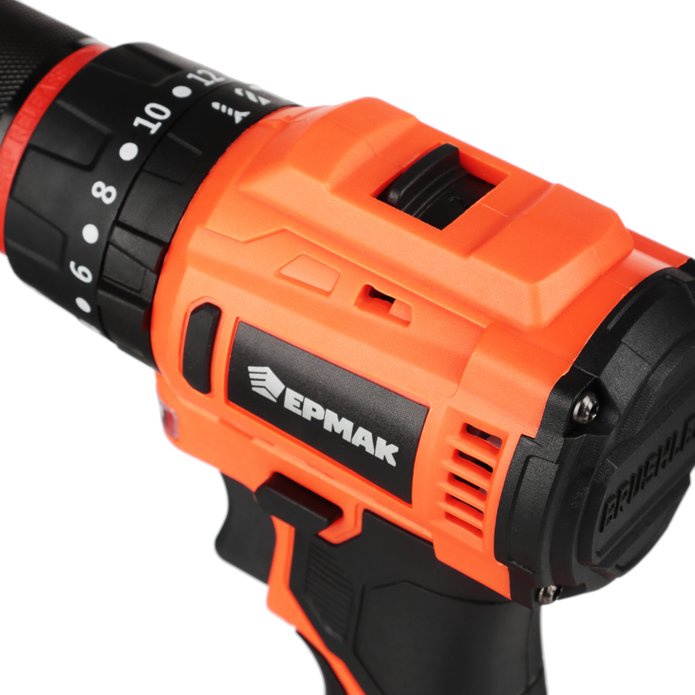 ЕРМАК Дрель-шуруповерт на АКБ, Бесщет., удар, 20В-2,0А Li-ion (1шт), з/у, мет.патр,45H*m, (ONE) - #6