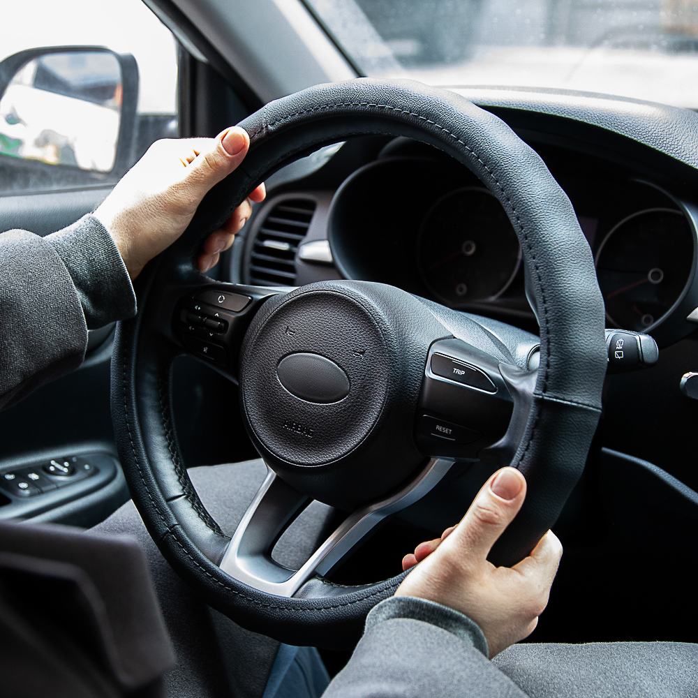 ЕРМАК Оплетка руля, натуральная кожа, цвет черный, размер L - #6