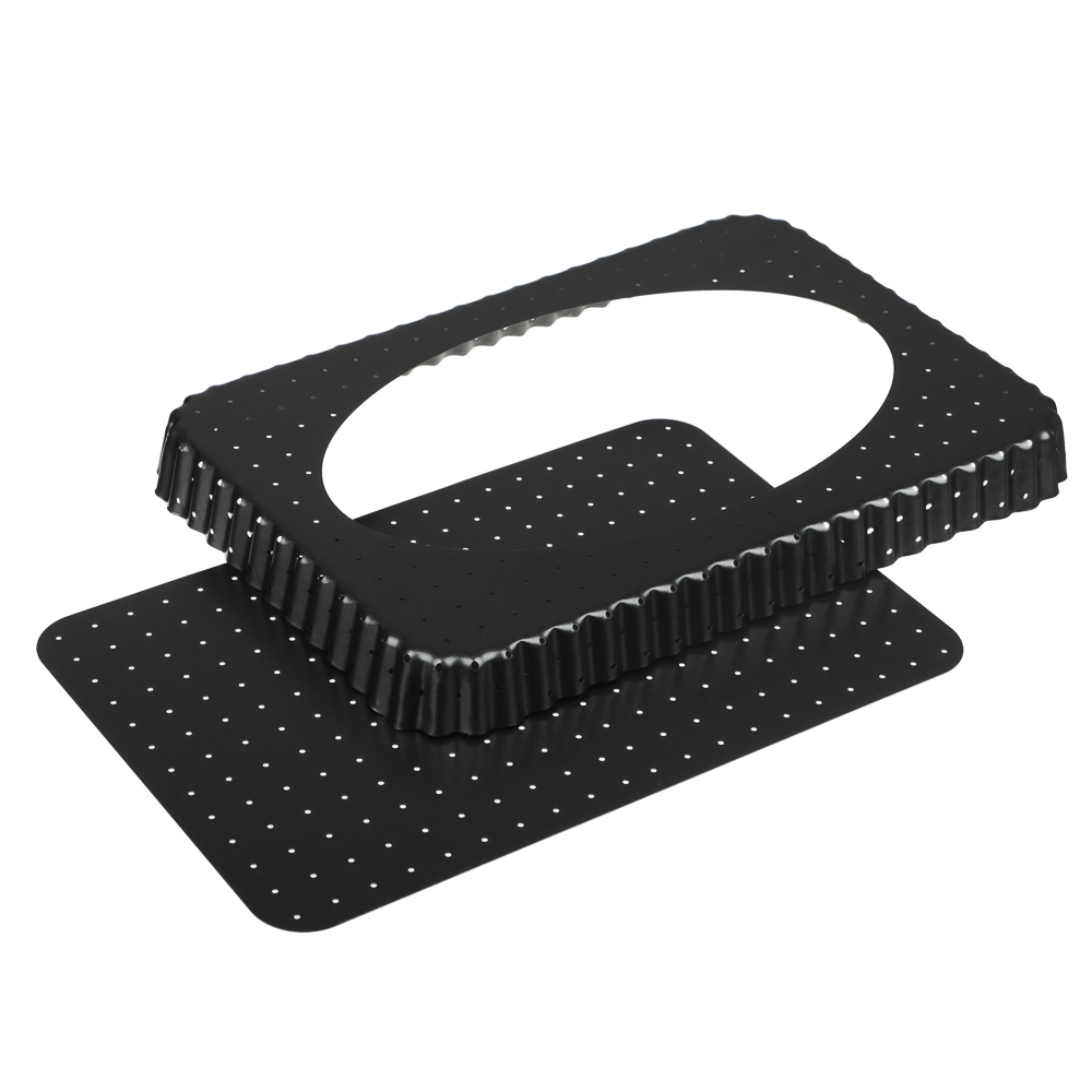 VETTA Форма для выпечки перфорированная 31x21х3см, съемное дно, угл.сталь, антипригарное покрытие - #4