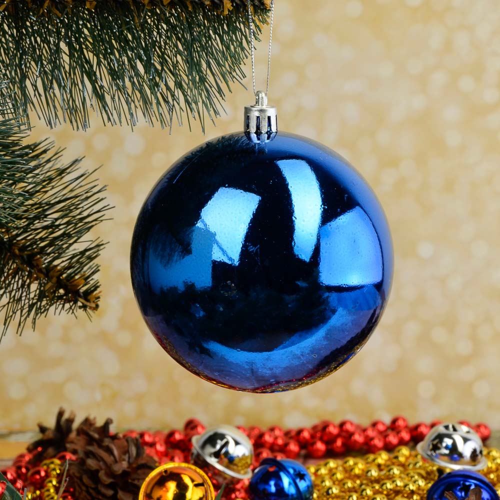 Елочные шары набор СНОУ БУМ 6шт, 6см, пластик, в пакете, ассортимент цветов, глянец - #4