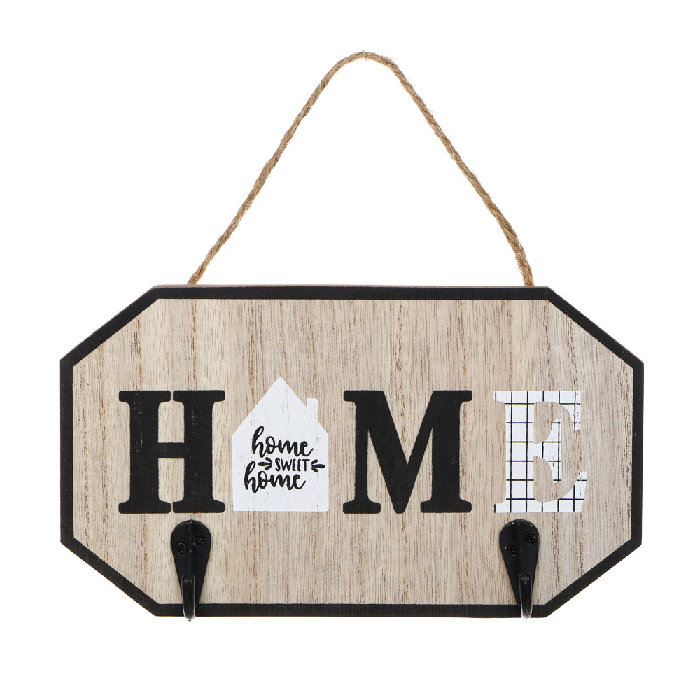 Ключница открытого типа на 2 крючка, МДФ, металл, 19,5х12см - #2