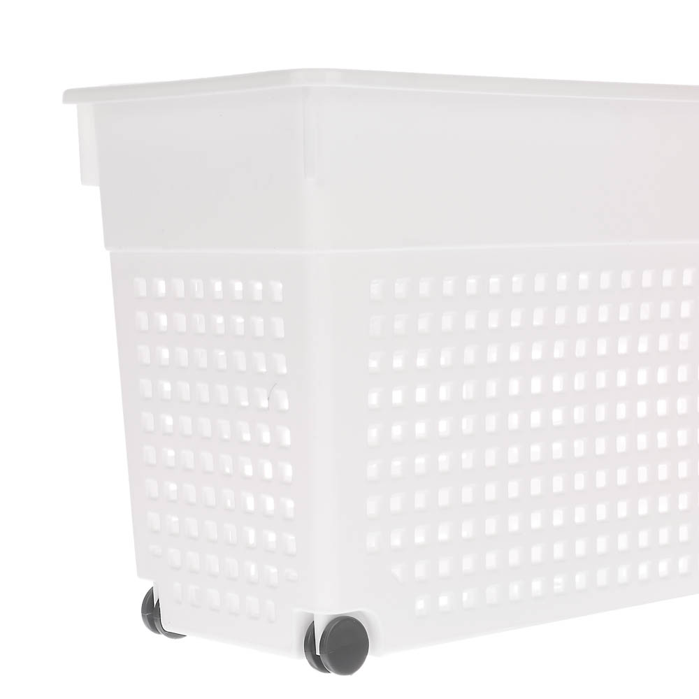 Контейнер Лофт хозяйственный на колесах узкий 355х130х170 мм белый - #5