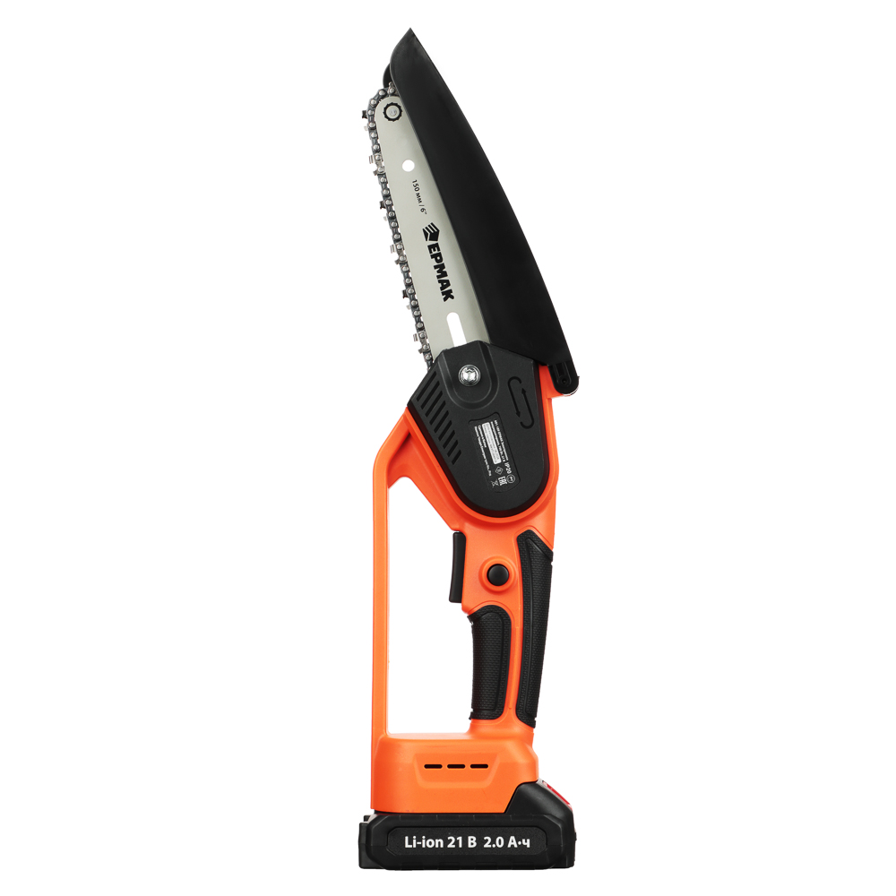 ЕРМАК Электропила аккумуляторная, 2АКБ, шина 150мм, бесщеточная, пластик.кейс, 2.0А*ч Li-ion - #2