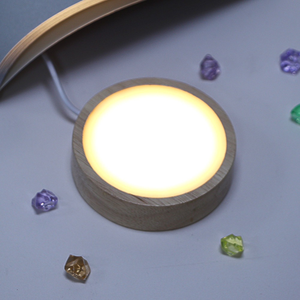 Светильник LED, 8x2 см, каучуковое дерево, пластик, 1 цвет - #5