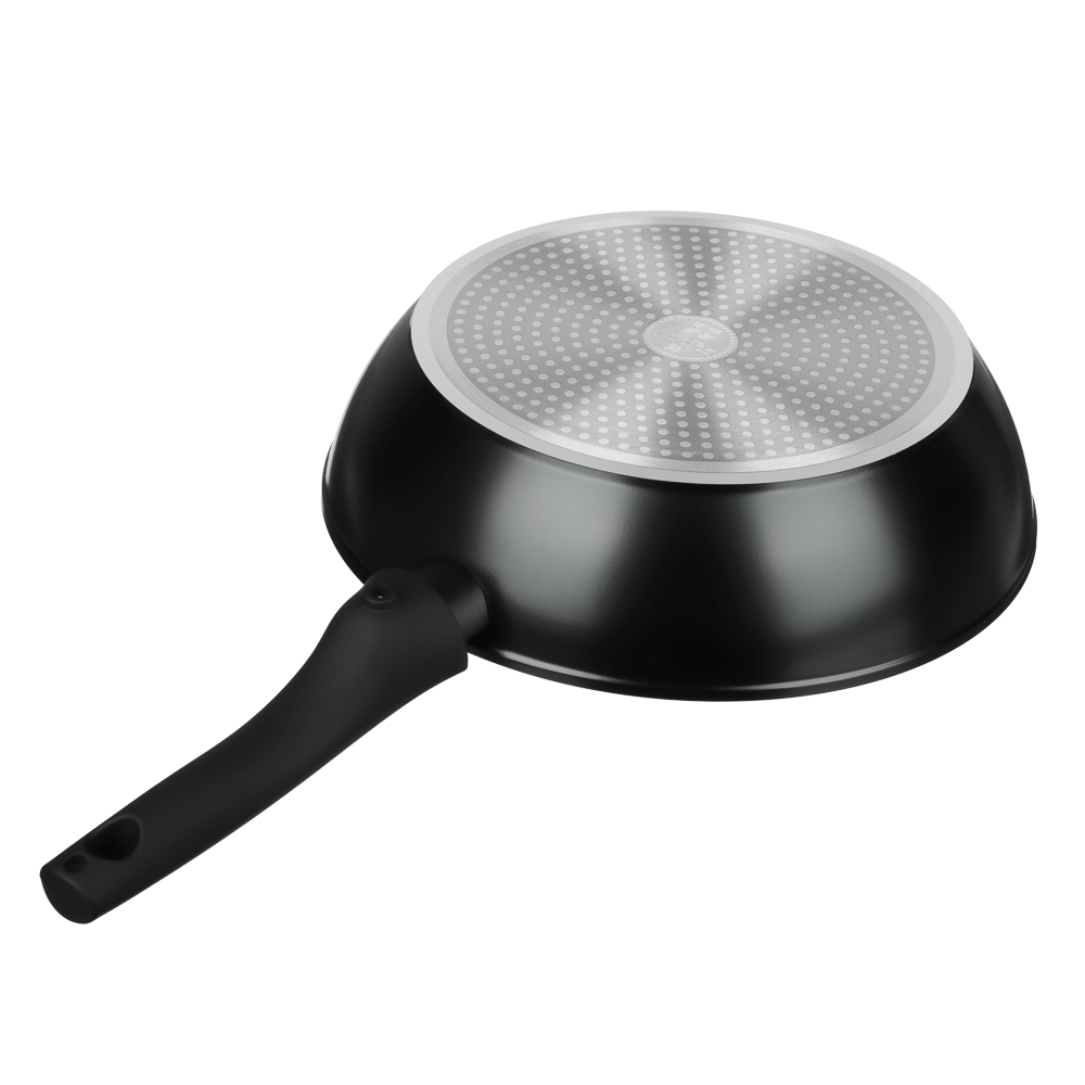 Сковорода глубокая литая тм SATOSHI Оникс с крышкой d28см, антипр.покр. мрамор, съем. ручка, индук. - #8