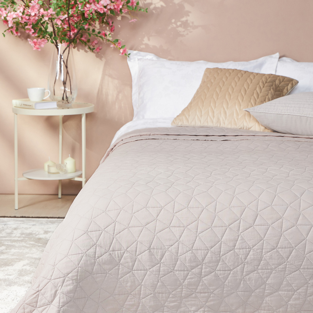 PROVANCE Хейзел Покрывало с эффектом вареного хлопка 220х240см, 100% полиэстер, бежевый - #7