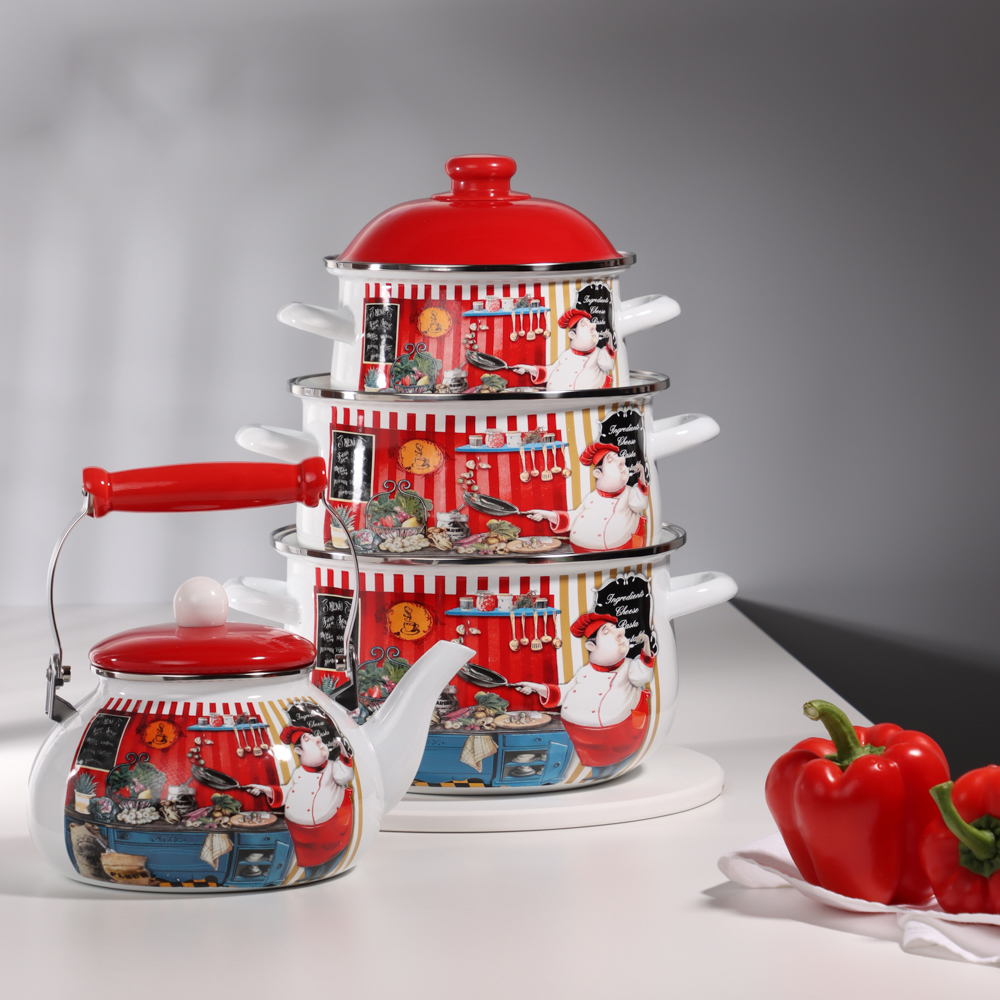 VETTA Повар Кастрюля эмалированная, 18см, 2,0л, индукция - #10