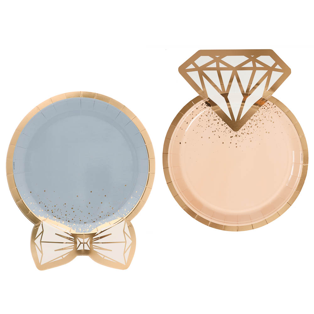 Тарелка фигур Свадьба LUX Peach 6шт, 25см в асс - #1