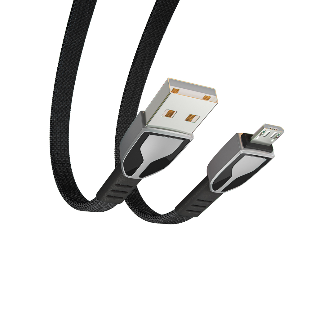 BY Кабель для зарядки Графика Micro USB, 1м, Быстрая зарядка QC3.0, штекер металл, черный - #5