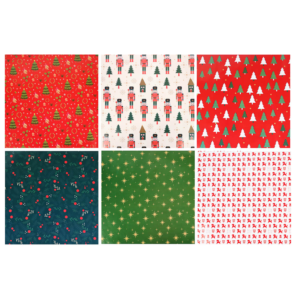 Бумага тм СНОУ БУМ подарочная, 70x100 см, 70 г односторонняя, 6 диз., арт.3 - #1