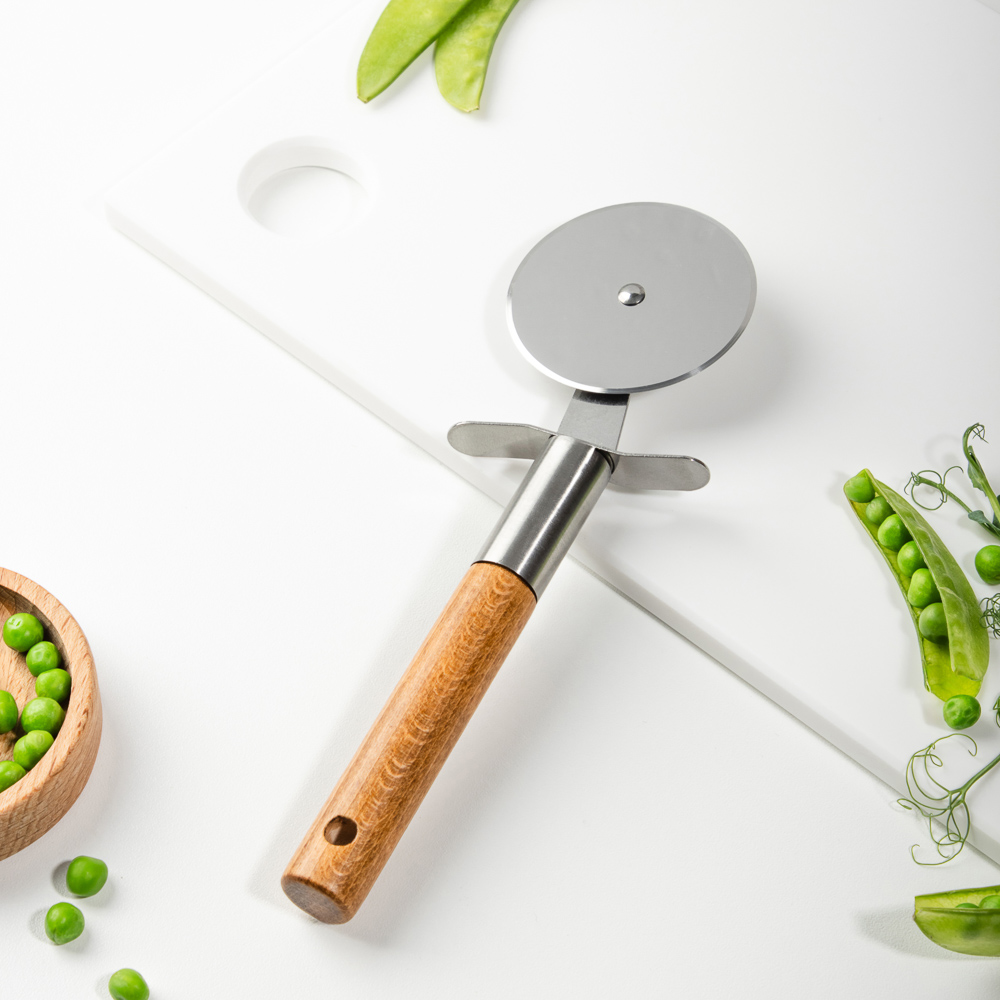 SATOSHI ЭКО Нож для пиццы, 21.5х6.5см, нерж. сталь, бук - #6