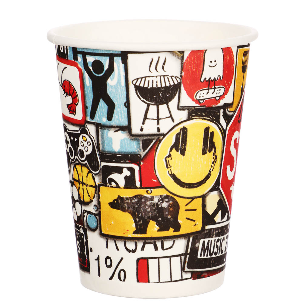 Набор бумажных стаканов Знаки яркие, в т/у пленке, 6 шт*250 мл - #2