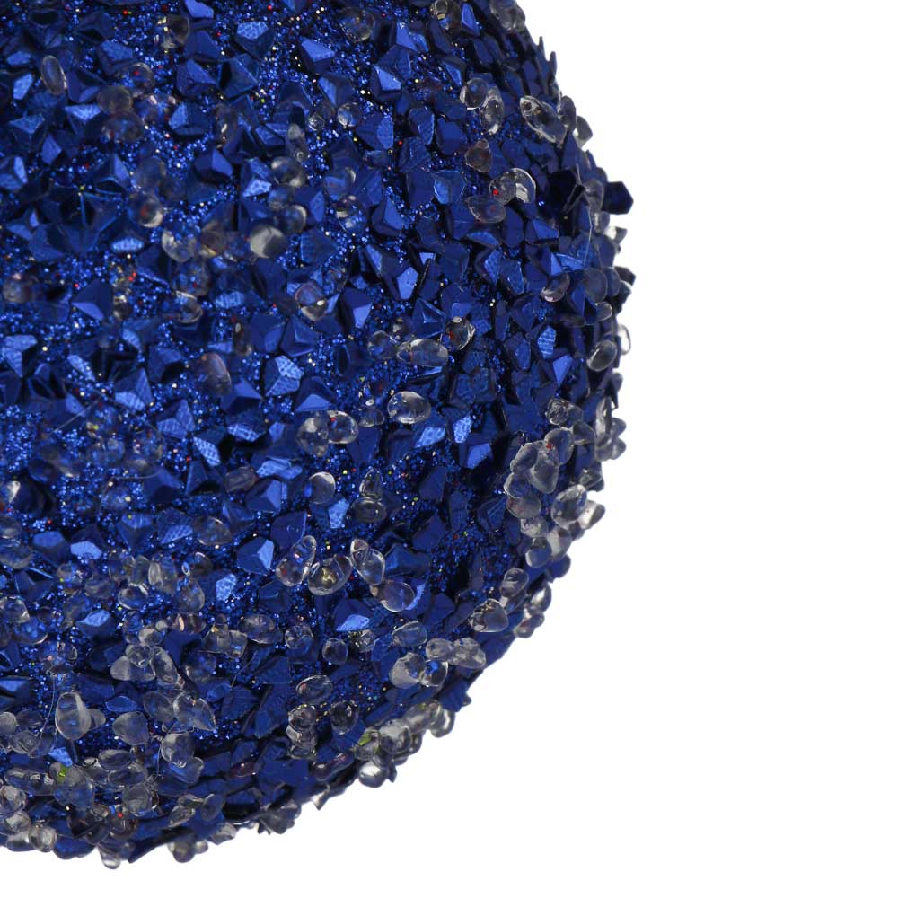 СНОУ БУМ Елочная игрушка шар, диаметр 8 см, синий, пластик - #2