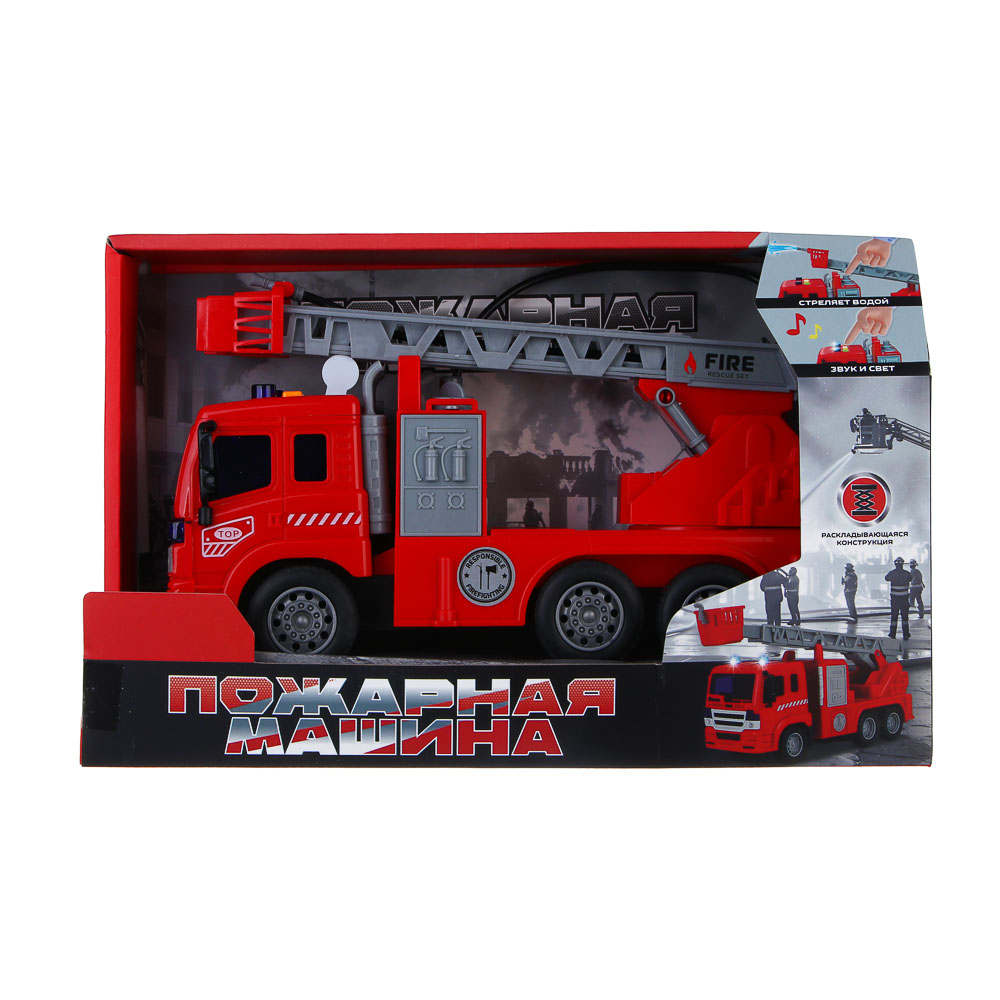 ИГРОЛЕНД Пожарная машина, свет, звук, стреляет водой, 3хAG13, PP, 29х10,5х17,5 см - #2