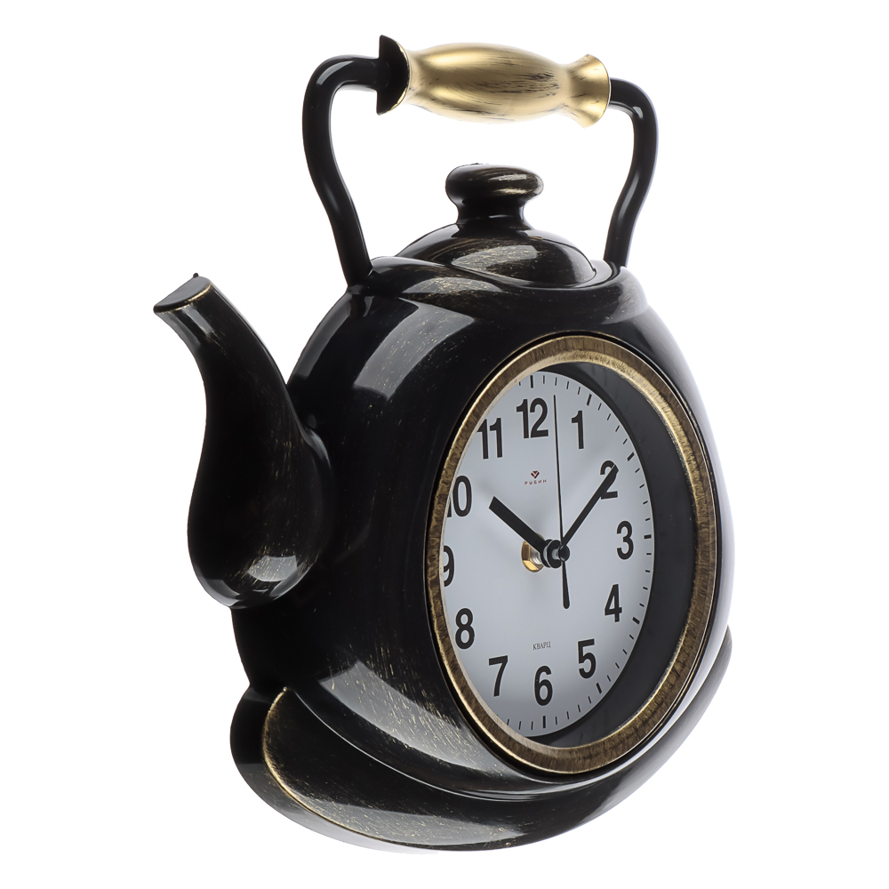 Часы настенные чайник 27х28,5 см, корпус черный с золотом "Классика", арт.3129-006 - #2