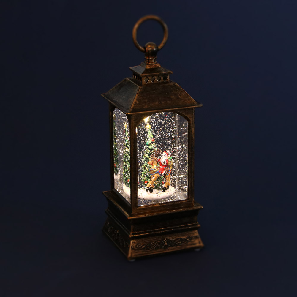 СНОУ БУМ Светильник декор.LED в виде фонаря со снегом, 8x8x20см, PC, ABS,вода,3хAAA/USB,2 реж.,4диз. - #5