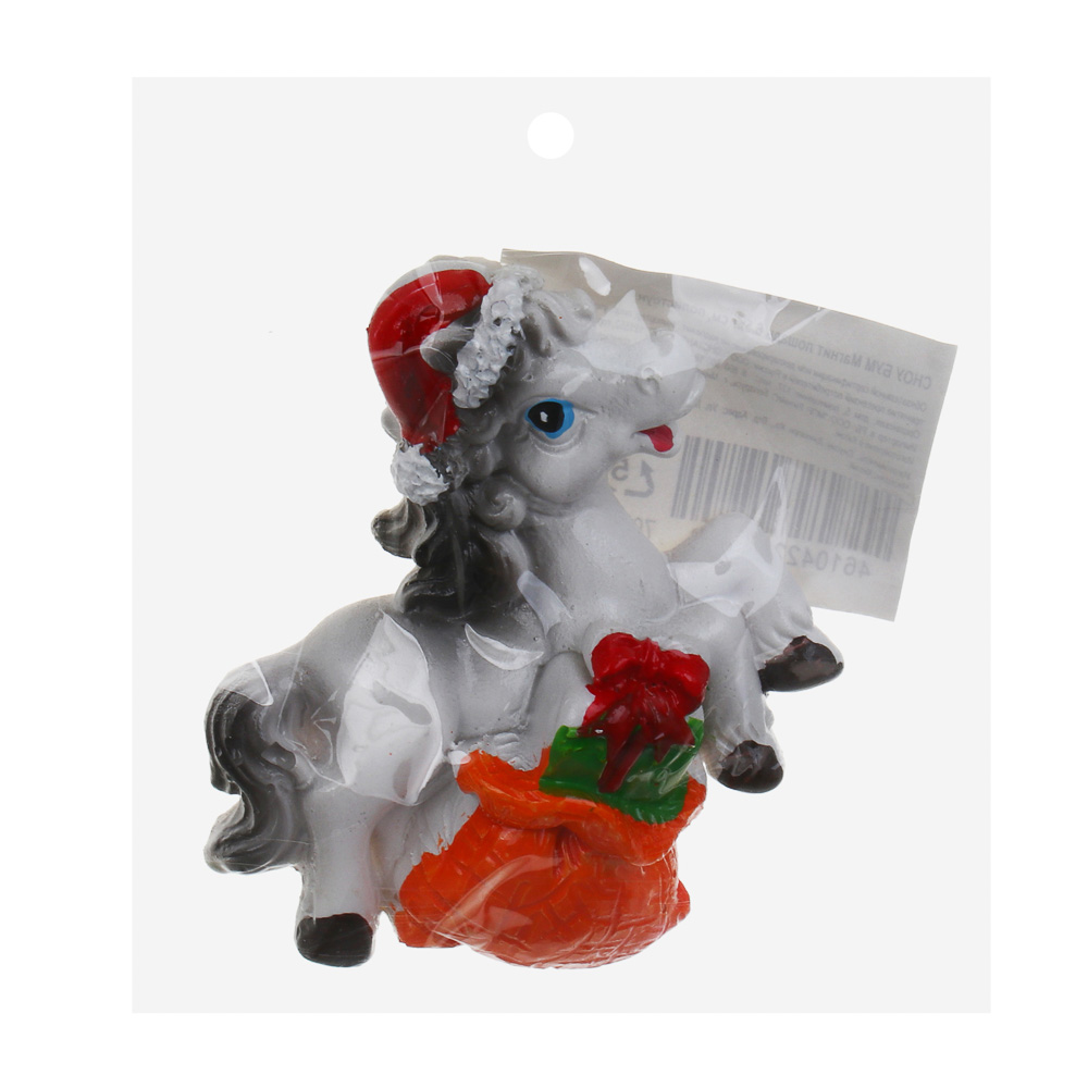 СНОУ БУМ Магнит лошадь 6.5x7 см, полистоун, 4 дизайна - #5