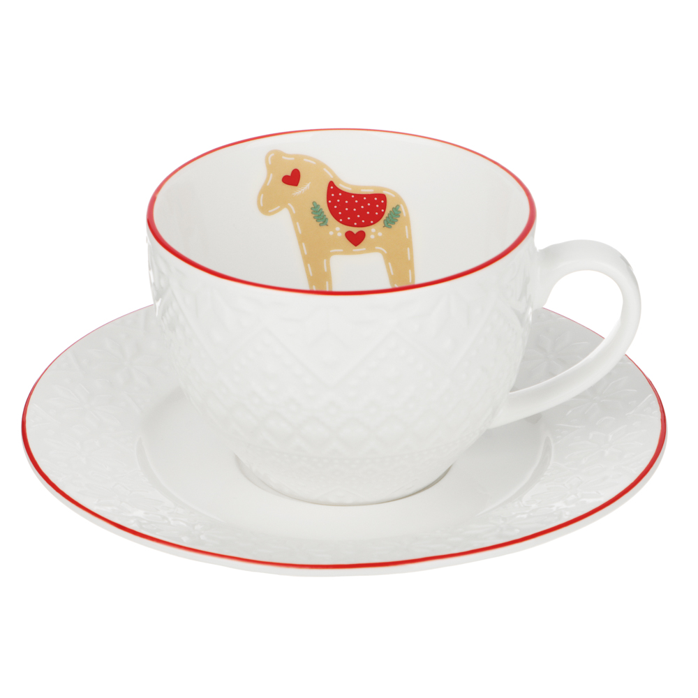 MILLIMI Чайная пара, 240мл, красная отводка, 2 предмета - #6