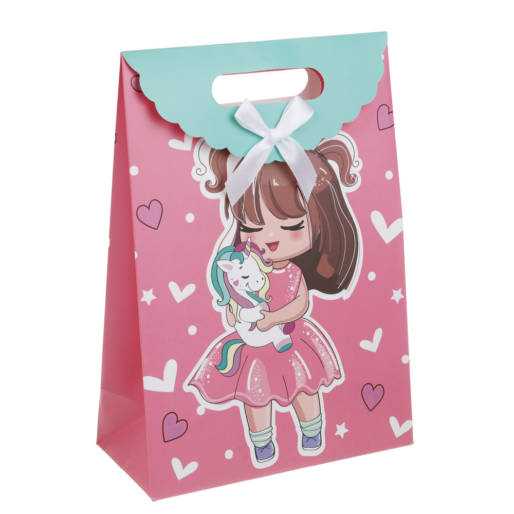 Пакет подарочный бумажный тм LADECOR, M 27x19x9 см, детский, 4 дизайна - #2