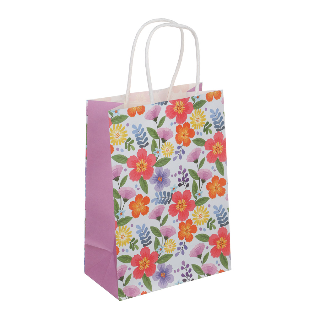 LADECOR Пакет подарочный, бумажный, 15x21x8 см, 4 дизайна, цветы - #2