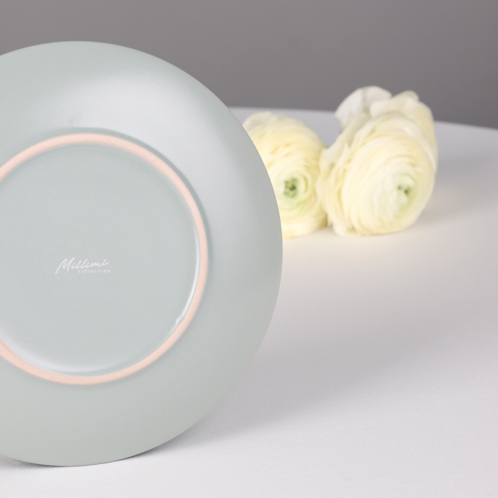 MILLIMI Тарелка десертная 20х2.5см, керамика, оливковый - #8