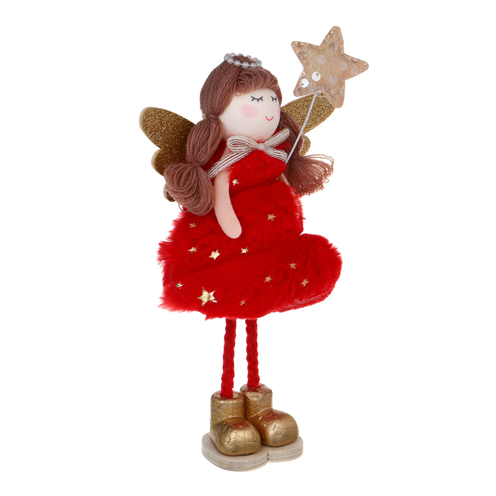 СНОУ БУМ Сувенир Ангел 21 см, полиэстер, красный, 3 вида - #3