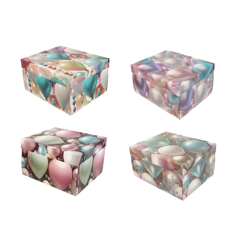 Коробка складная 31x25x16см, бумага, 4 дизайна - #1