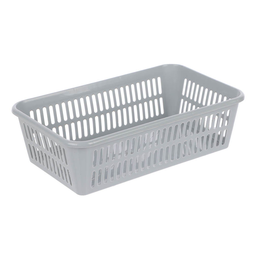 Корзинка универсальная 2л, 250х150х72мм, белый, серый, пластик - #2
