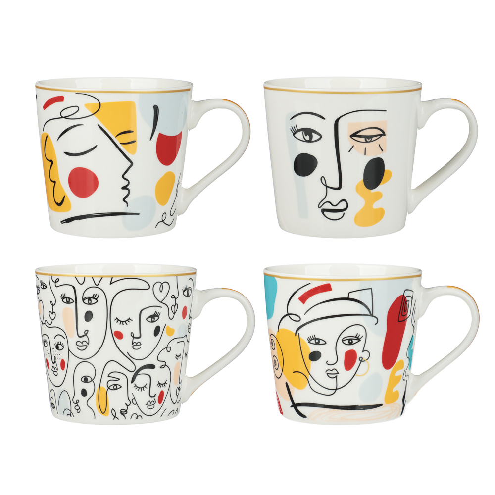 Кружка тм MILLIMI Авангард, 400мл, фарфор, 4 дизайна - #1