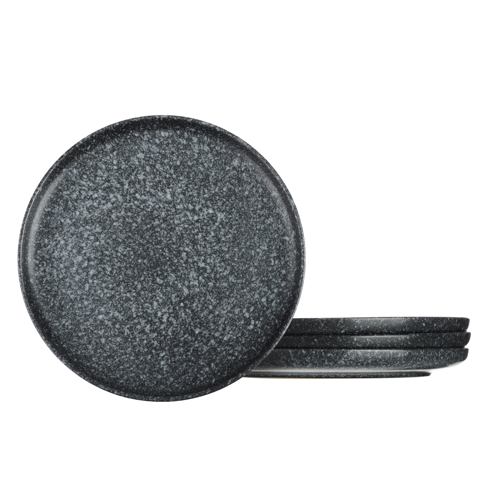 MILLIMI Набор стол.посуды 16пр(тар26см*4, тар20см*4, салатн14см*4, кружка340мл*4) керамика, черный - #2