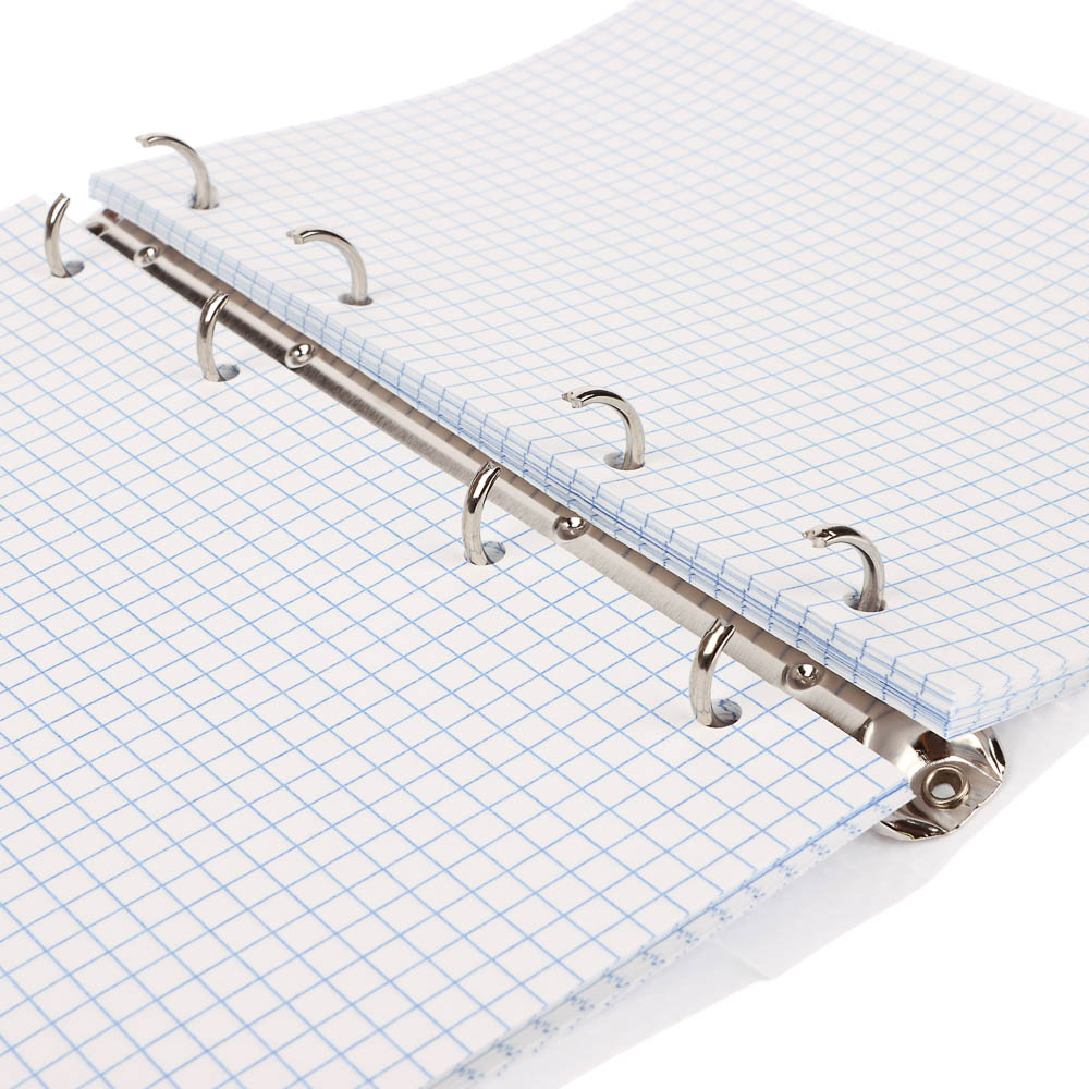 Тетрадь на кольцах А5, 80 л., клетка, обложка пластик, белый блок, микс - #5