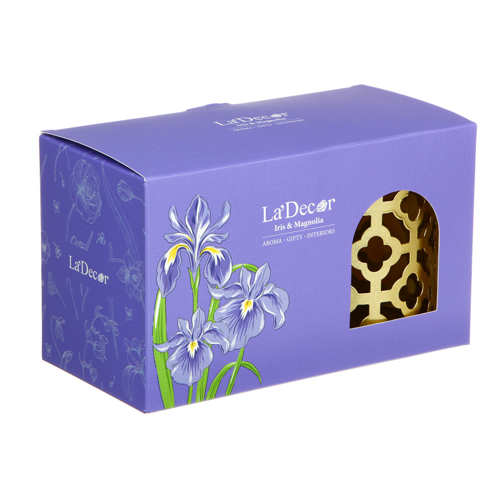 Свеча ароматическая LADECOR "Iris and Magnolia", в декоративном подсвечнике, 190 г - #4