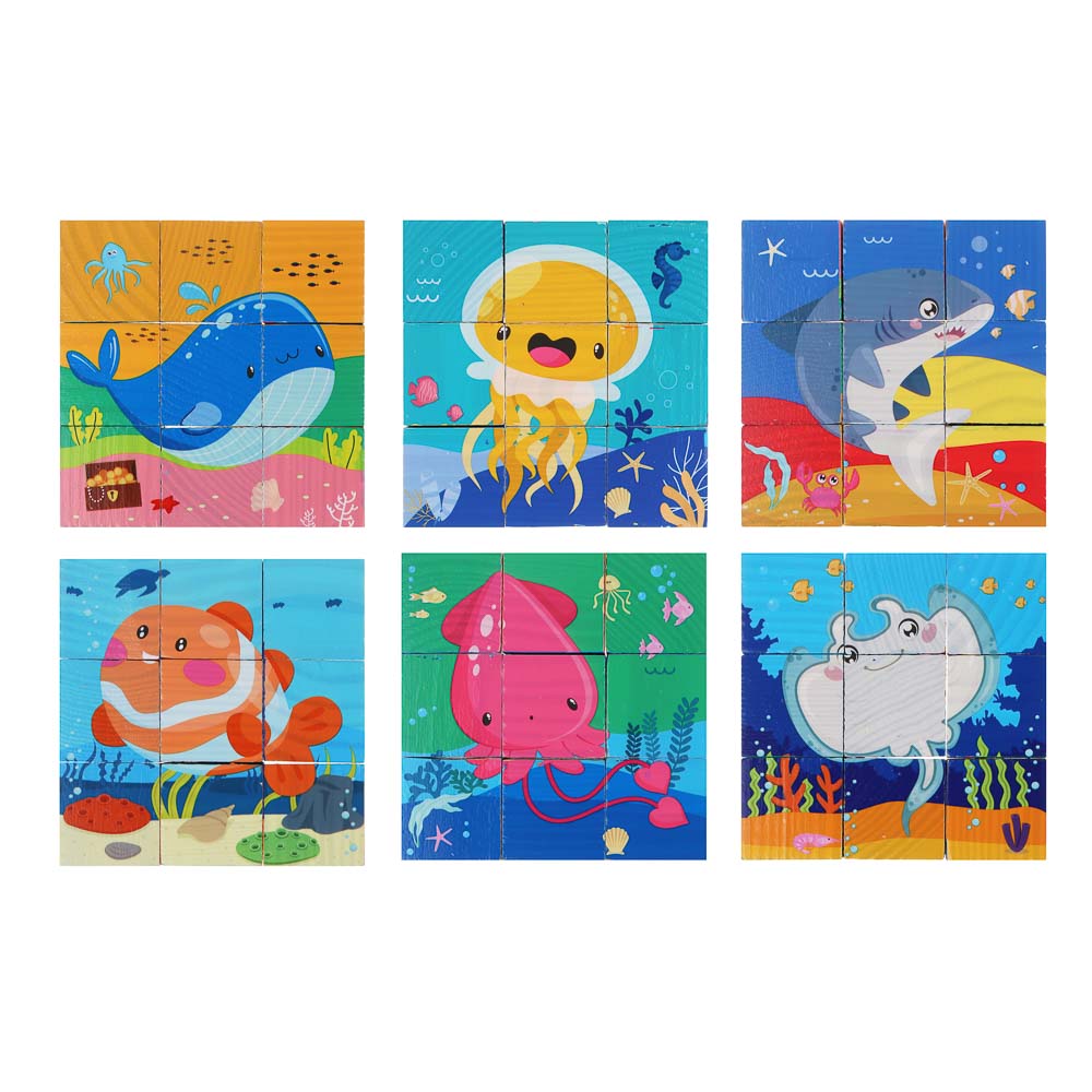 ИГРОЛЕНД Кубики деревянные развивающие для малышей, 13х15см, 4 дизайна, дерево - #7