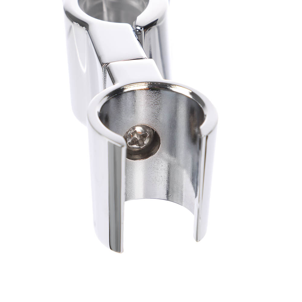 Держатель-прищепка для лейки душа, на штангу и стойку, универсальный, цинк, хром - #3