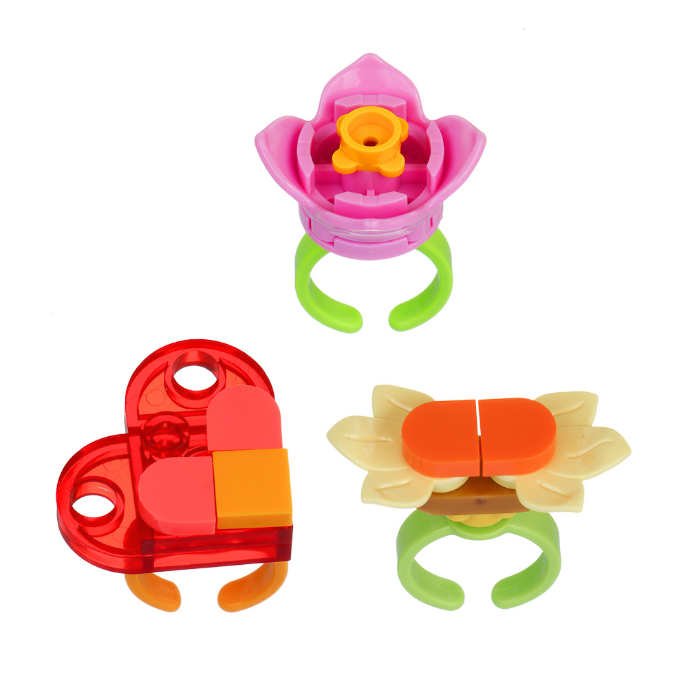 ИГРОЛЕНД Конструктор "Собери колечко", 12 деталей, PP, 6,5х3х9 см, 3 дизайна - #2