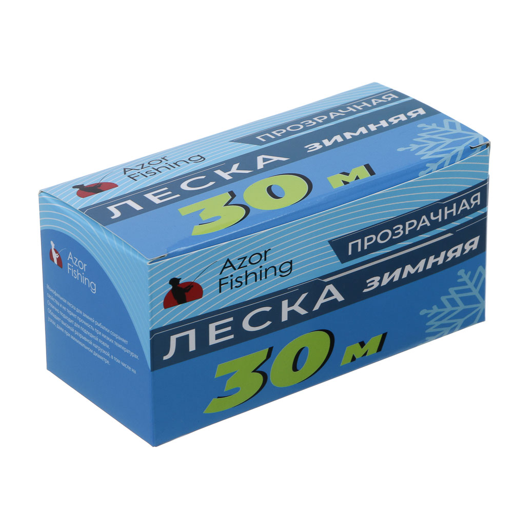 Леска зимняя тм AZOR FISHING, 30м, 0,12мм, 1,35кг, прозрачная - #4