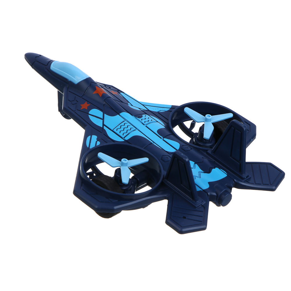 Истребитель инерционный ИГРОЛЕНД, свет, лопасти крутятся, 3хAG13, ABS, 21х15,2х6,5 см, 3 дизайна - #6