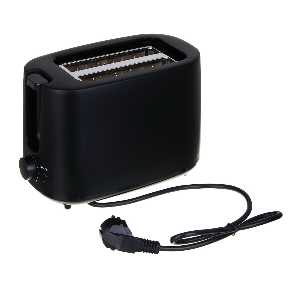 LEBEN Тостер, 650 Вт, 2 слота, регулятор мощности/степени прожарки, пластик, металл, чёрный - #6
