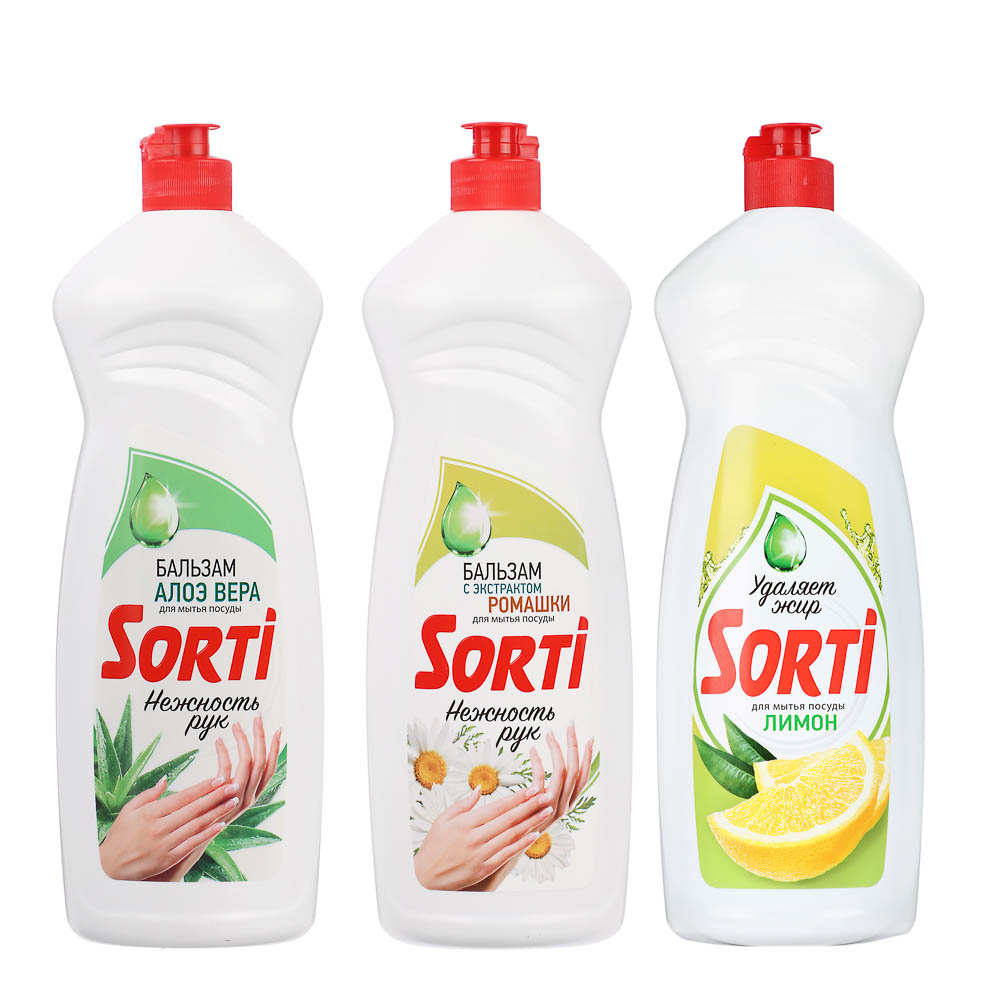 Бальзам для мытья посуды SORTI, 3 вида:Алоэ-вера,Лимон,Ромашка, п/б, 900гр - #1