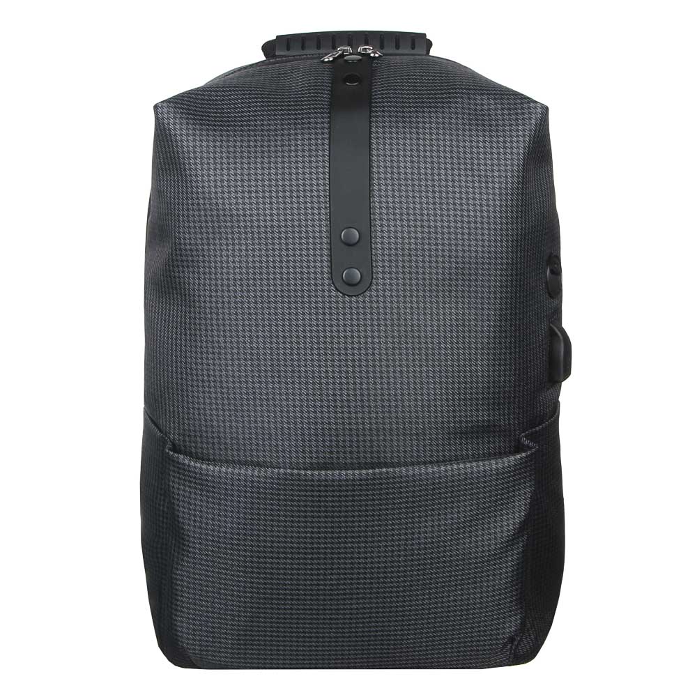 Рюкзак подростковый, 41x29x17см, 1 отд, 1 карм, сверхлегкий прочный ПЭ, USB, тёмно-серый - #1