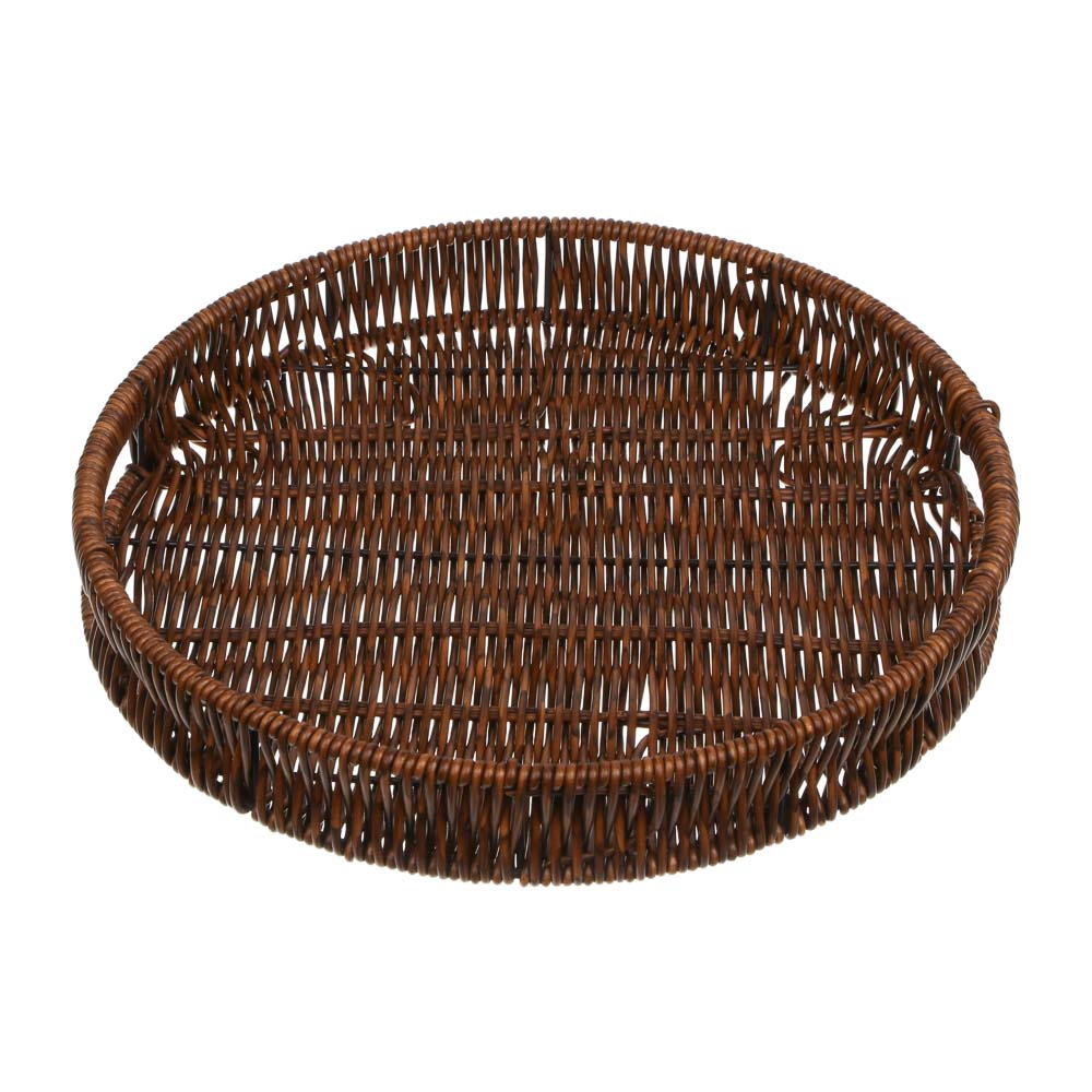 Поднос сервировочный с ручками плетенный, ПВХ, тм Satoshi, 30x30x4см - #3